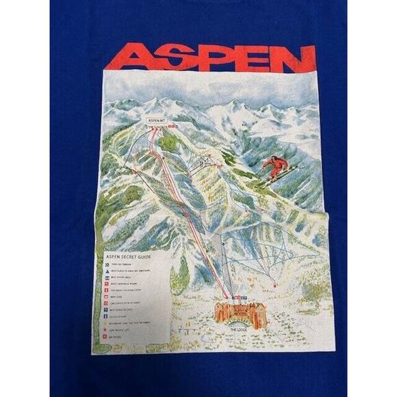 J. Crew Aspen Broken-In Jersey T-Shirt Crew Neck Graphic Print Blue Size XS NEW - Picture 2 of 7